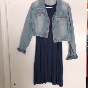 Must Have Cropped Jean Jacket with Tank Dress